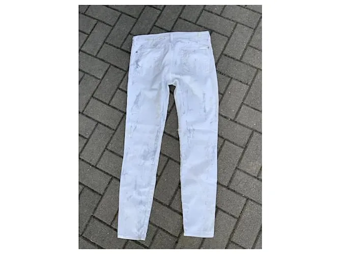 7 For All Mankind Pantalones, polainas Blanco 