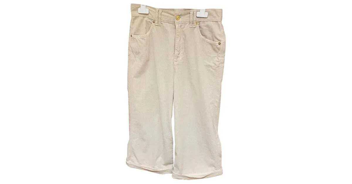 7 For All Mankind Pantalones, polainas Crema 