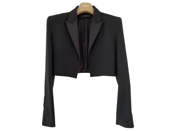 Alexandre Vauthier Chaqueta corta de esmoquin negro 