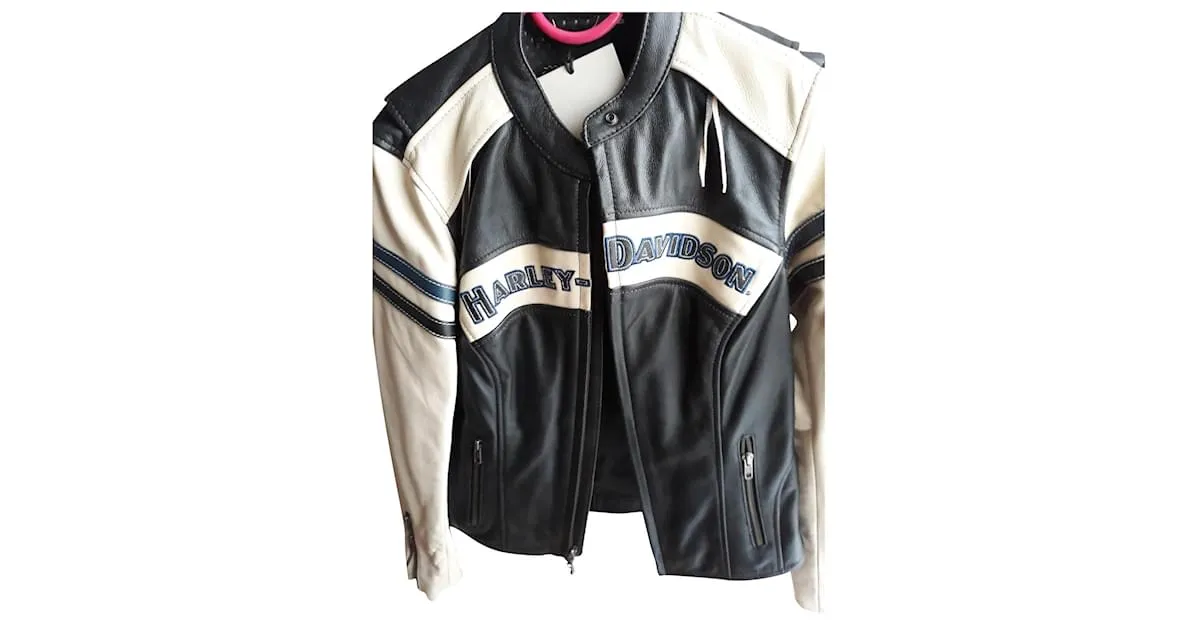 Autre Marque Chaqueta de cuero Harley Davidson Negro 