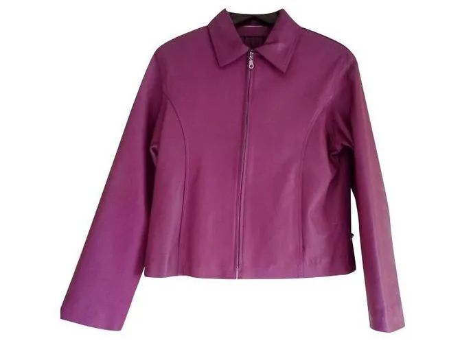 Autre Marque Chaqueta de cuero morada para mujer Púrpura 