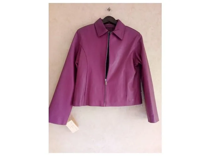 Autre Marque Chaqueta de cuero morada para mujer Púrpura 