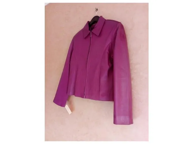 Autre Marque Chaqueta de cuero morada para mujer Púrpura 