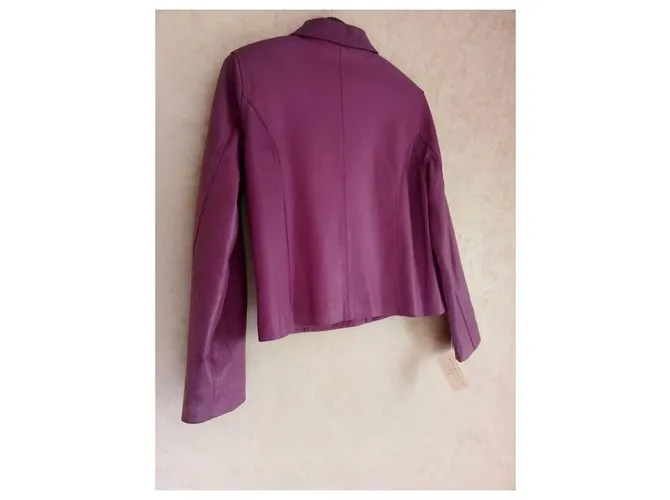 Autre Marque Chaqueta de cuero morada para mujer Púrpura 