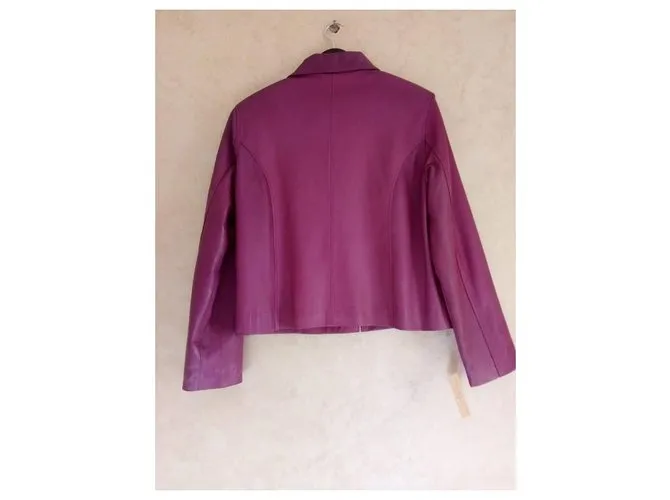 Autre Marque Chaqueta de cuero morada para mujer Púrpura 