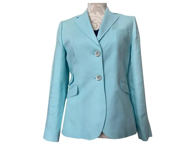 Autre Marque Chaqueta de lino azul laguna CURLING Azul claro 