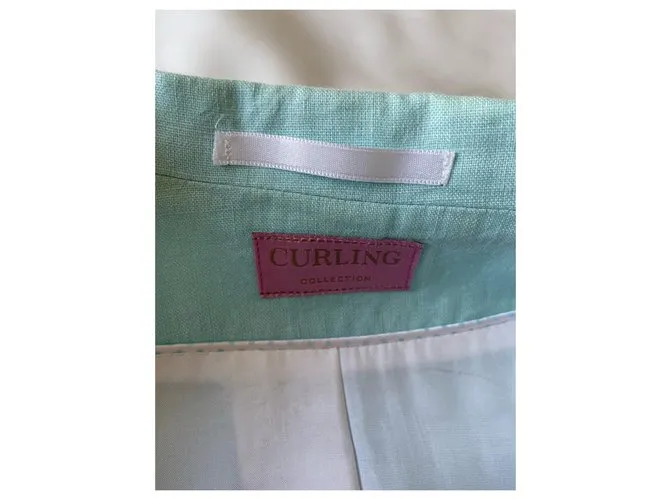 Autre Marque Chaqueta de lino azul laguna CURLING Azul claro 