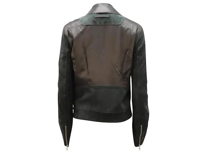 Autre Marque Chaqueta motera ligera Acne Studios en piel de cordero negra y ante Negro 