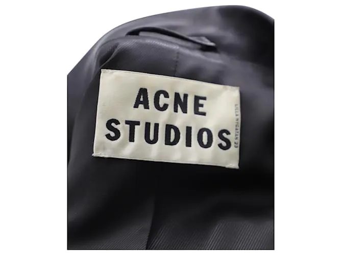 Autre Marque Chaqueta motera ligera Acne Studios en piel de cordero negra y ante Negro 