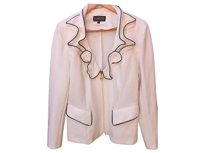 Autre Marque Chaqueta Pompöös con ribete blanco en negro 