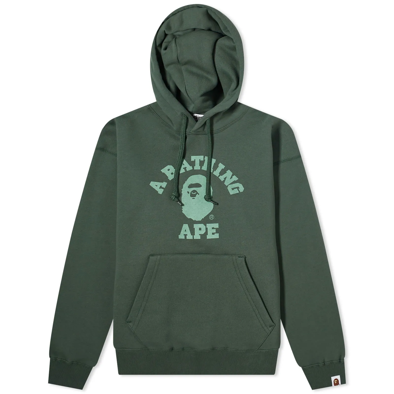 BAPE A Bathing Ape College Pullover Hoodie Green