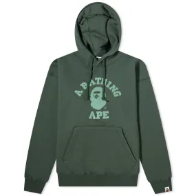 BAPE A Bathing Ape College Pullover Hoodie Green