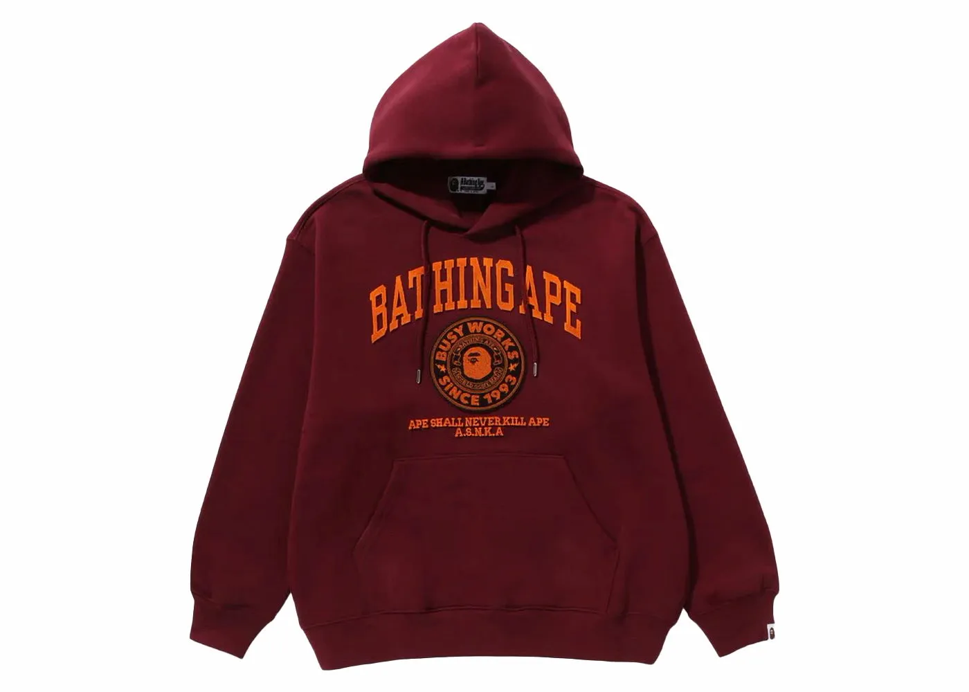 BAPE BAPE College Graphic Pullover Hoodie Burgundy