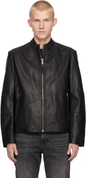 BOSS Slim-Fit Leather Jacket