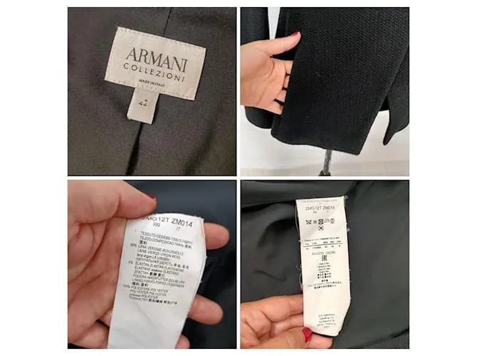 Chaqueta negra asimétrica Armani Negro 