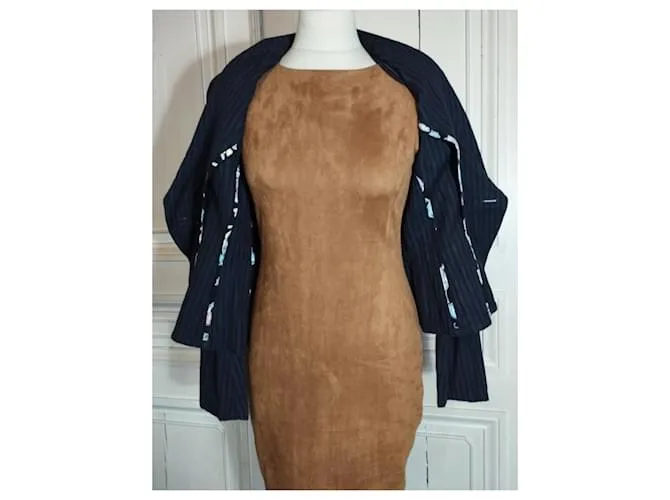 CHAQUETA SONIA RYKIEL BAYADERE LINO ALGODÓN COROLLE CUELLO GRANDE T38/40 Azul 