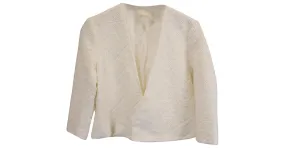 Chaqueta texturizada corta Maje en algodón blanco Crudo 