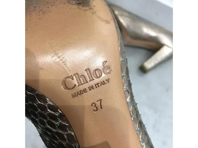 Chloé CHLOE Alpargatas T.UE 37 Pieles exóticas Dorado 