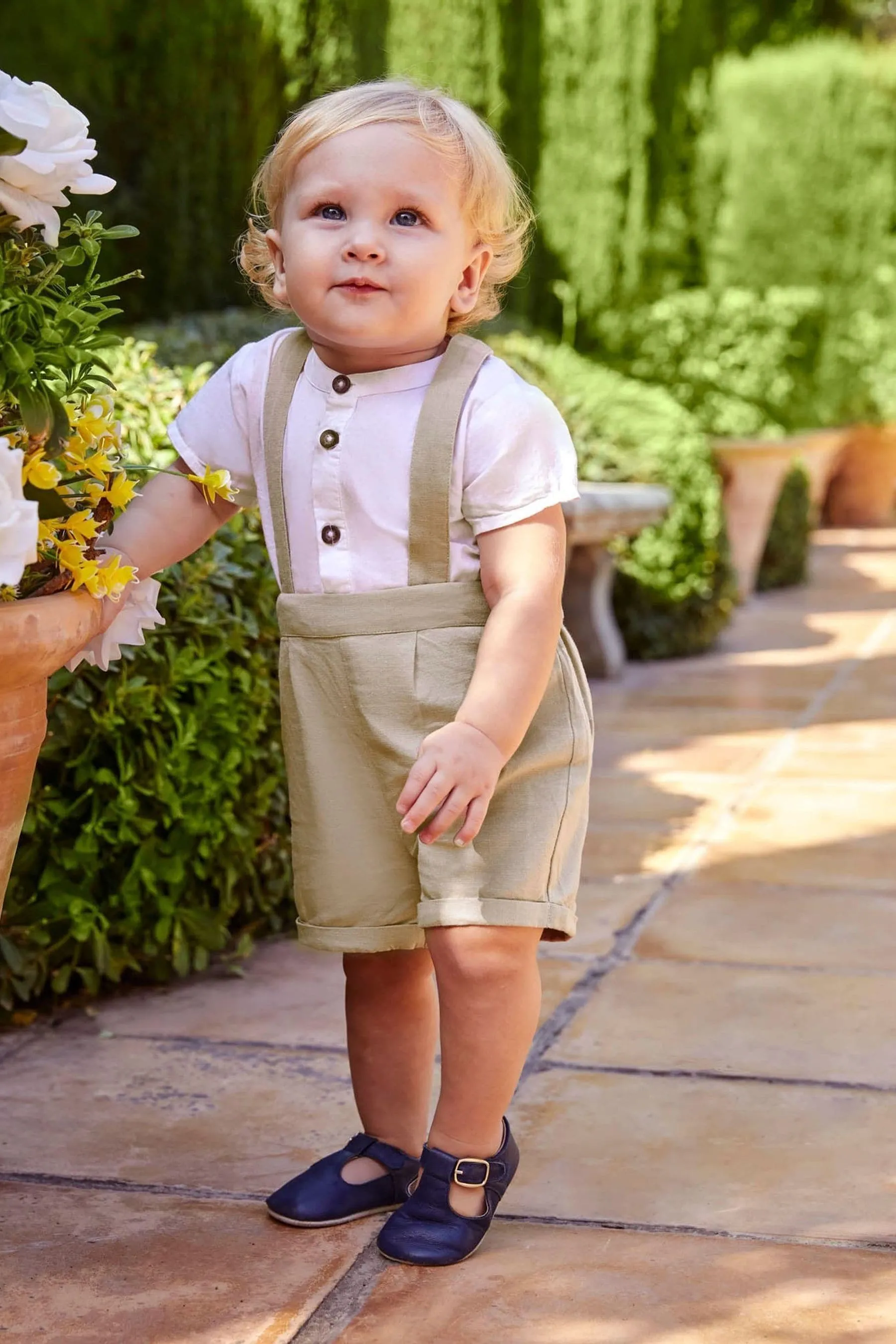 Conjunto de 2 piezas de camisa y pantalones cortos estilo abuelo de Jojo Maman Bébé