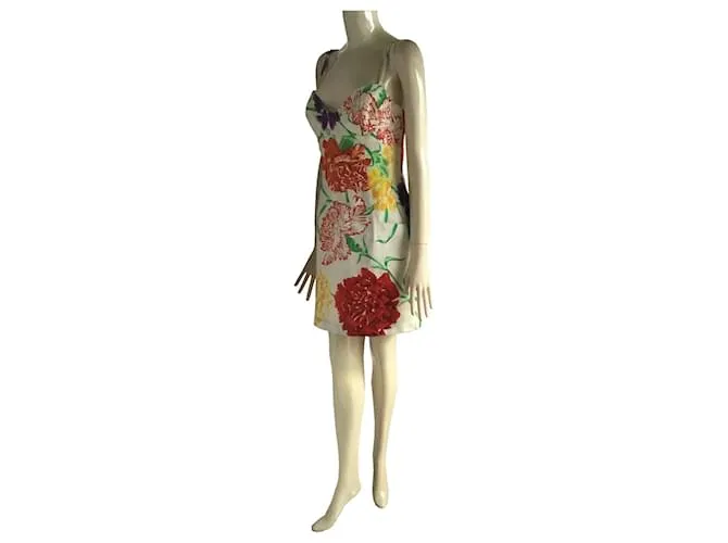 Conjunto de vestido y chaqueta ajustada con flores pintadas de Thierry Mugler Multicolor 