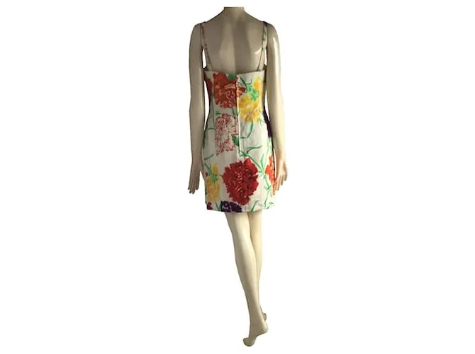 Conjunto de vestido y chaqueta ajustada con flores pintadas de Thierry Mugler Multicolor 