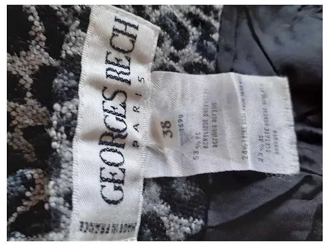 Georges Rech Pantalones, polainas Gris Estampado de leopardo 