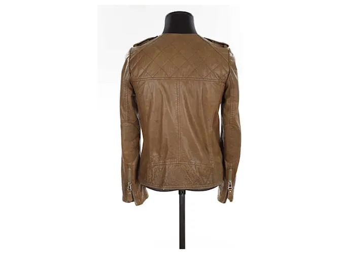 Isabel Marant Etoile Chaqueta de cuero Castaño 