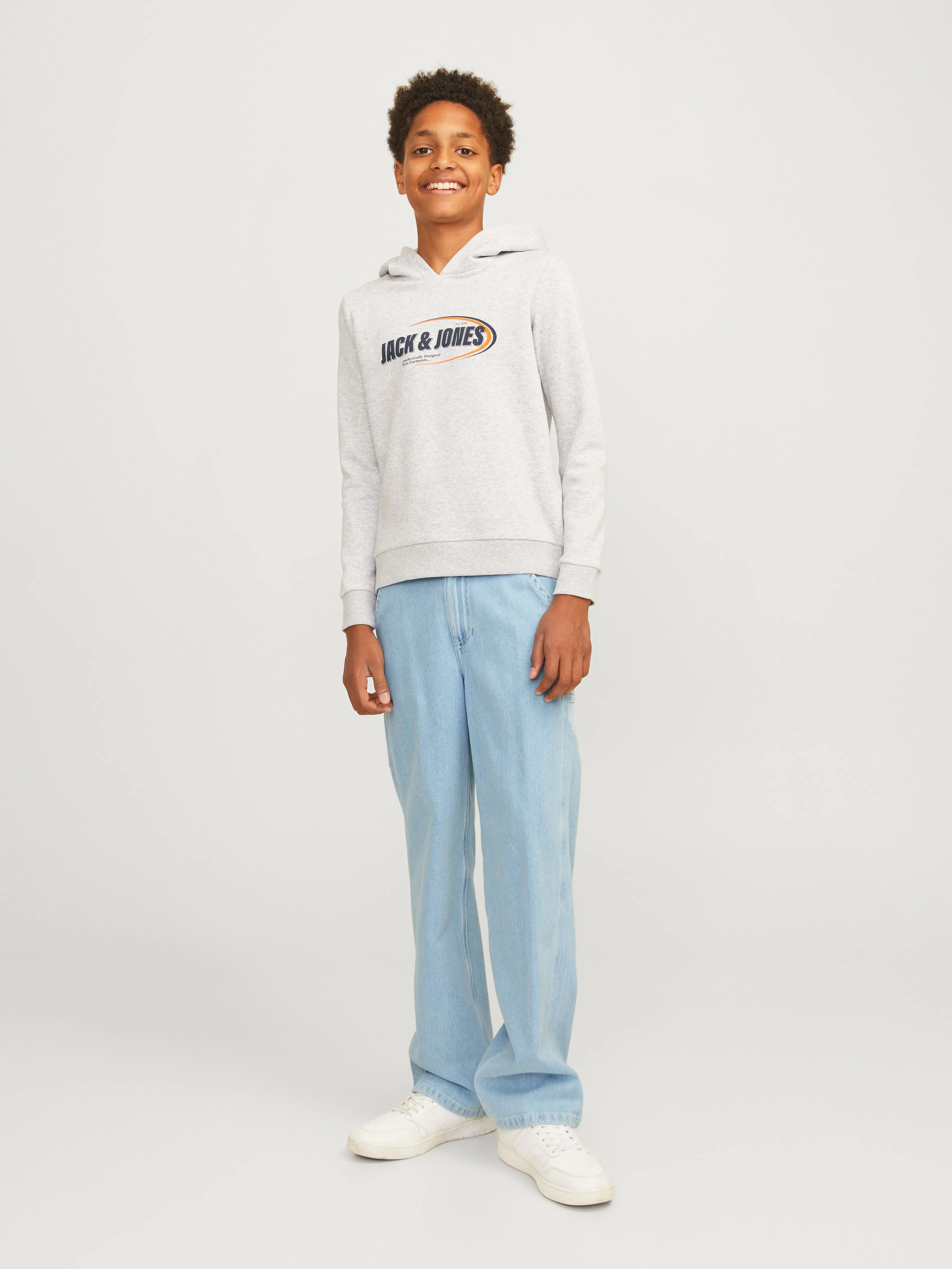 JJIALEX JJCARPENTER MF 054 JNR Vaqueros de corte baggy Junior | Azul intermedio | Jack & Jones®