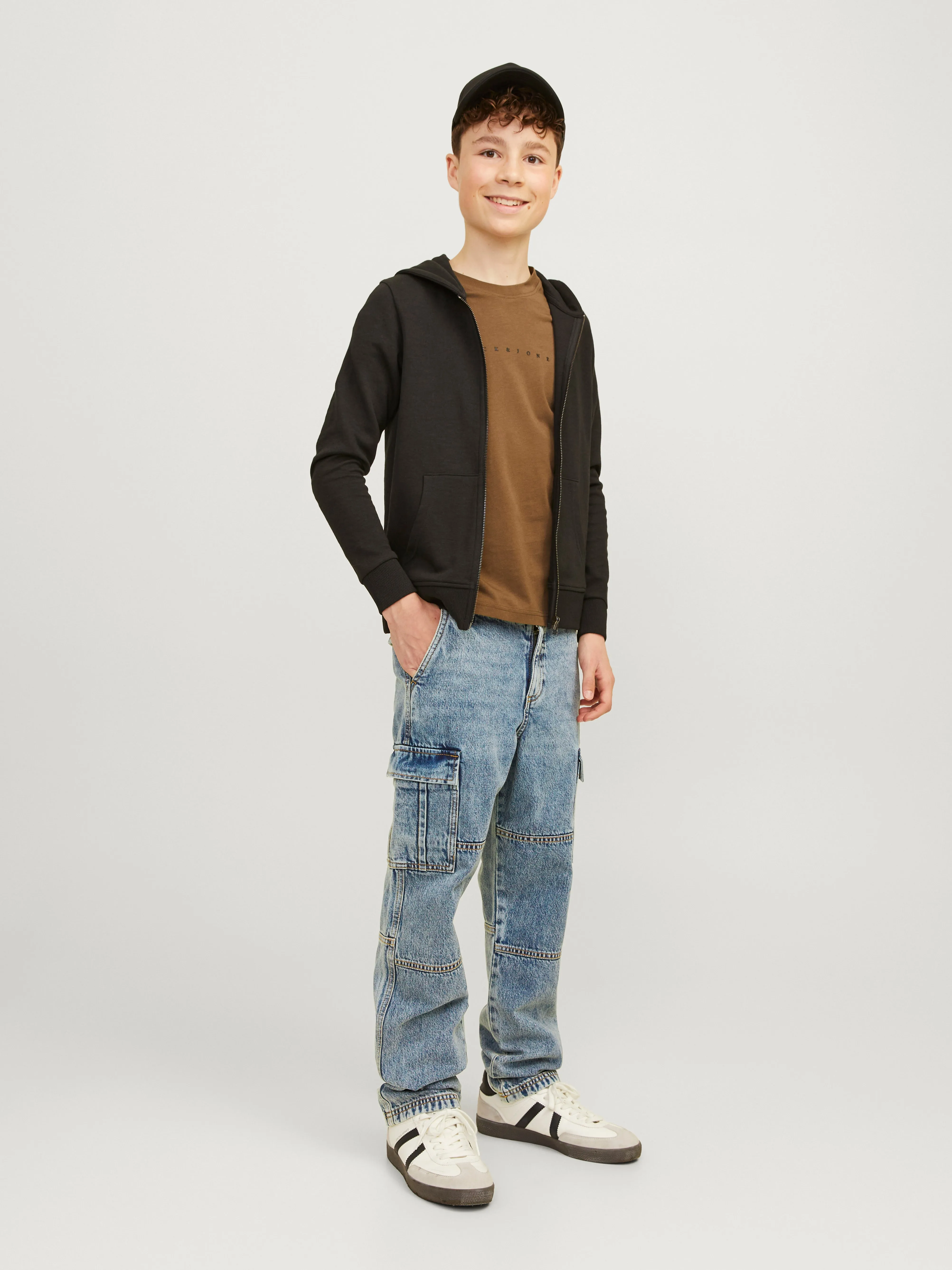 JJICHRIS JJWADE CARGO MF 148 SN JNR Vaqueros de corte holgado Junior | Azul intermedio | Jack & Jones®