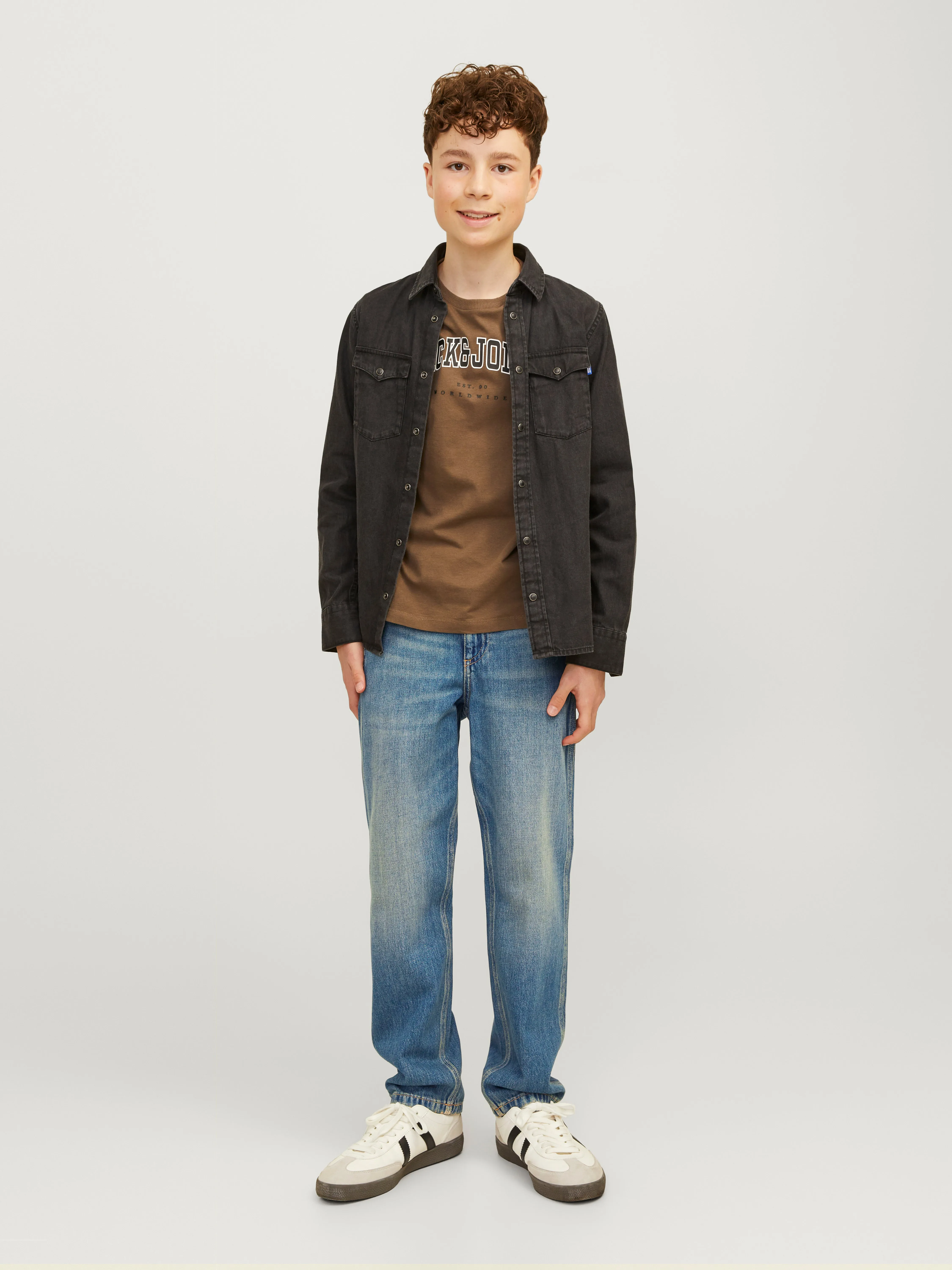 JJICHRIS JJWORKER MF 048 SN JNR Vaqueros de corte holgado Junior | Azul intermedio | Jack & Jones®