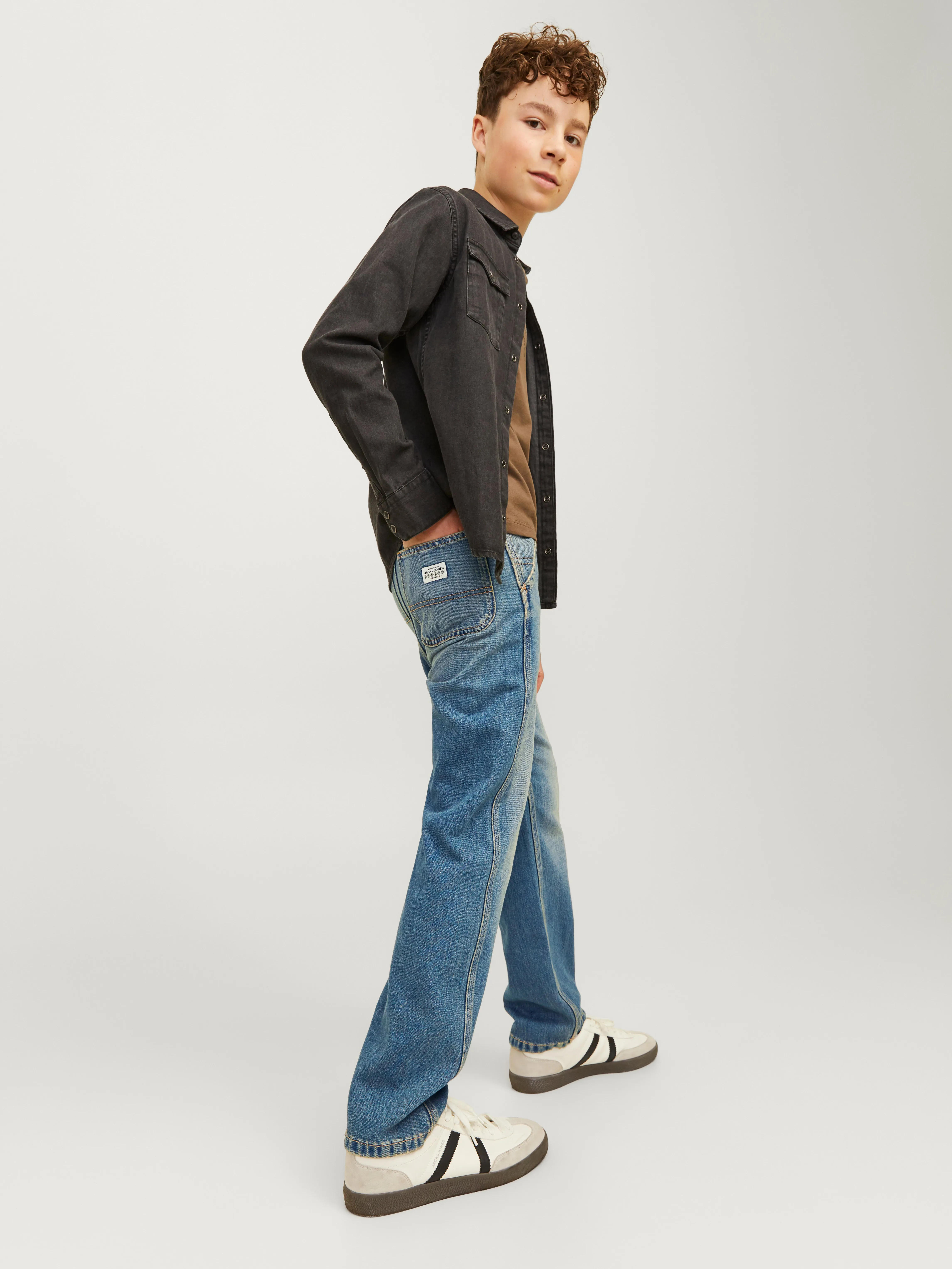 JJICHRIS JJWORKER MF 048 SN JNR Vaqueros de corte holgado Junior | Azul intermedio | Jack & Jones®