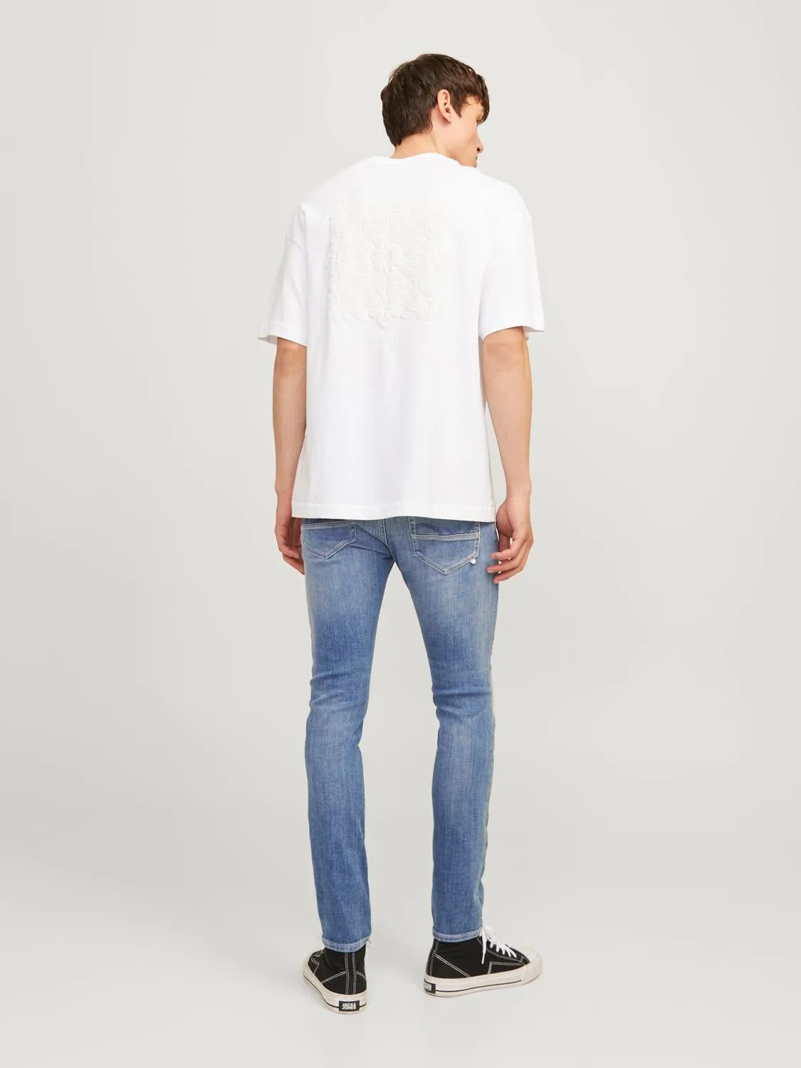 JJIGLENN JJFOX AM 489 50SPS Vaqueros de corte slim | Azul intermedio | Jack & Jones®