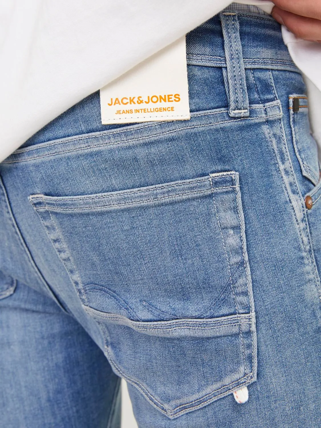 JJIGLENN JJFOX AM 489 50SPS Vaqueros de corte slim | Azul intermedio | Jack & Jones®