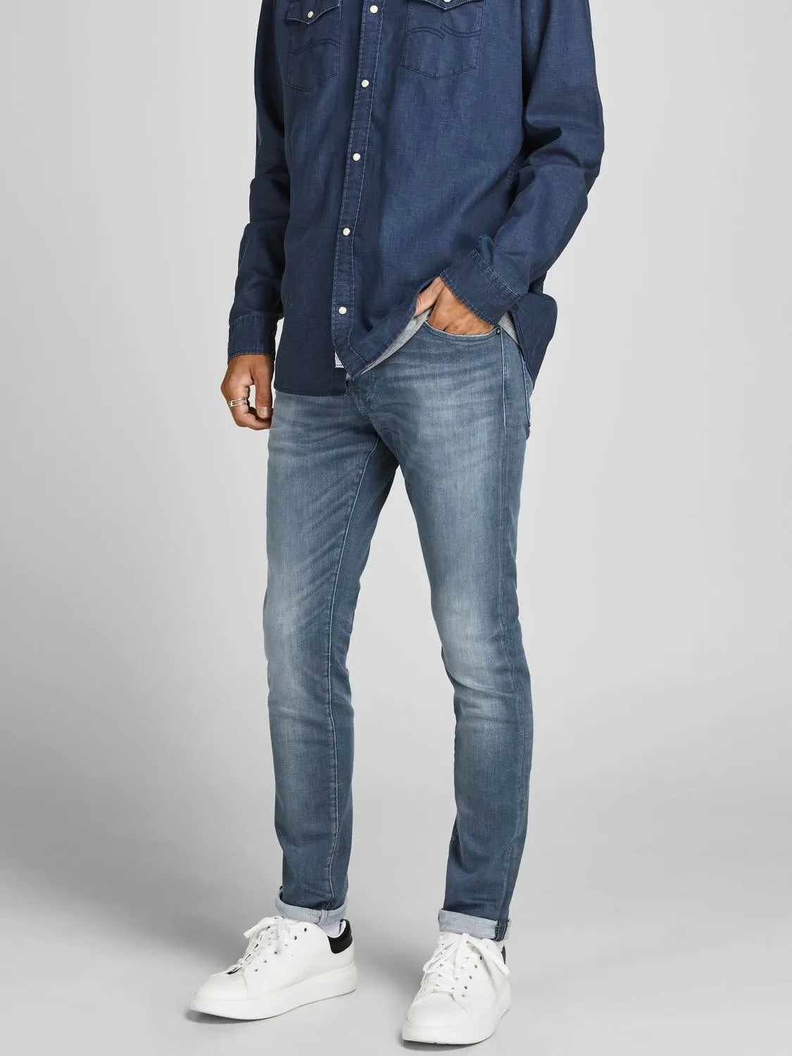 JJIGLENN JJICON JJ 857 50SPS Vaqueros de corte slim | Azul intermedio | Jack & Jones®