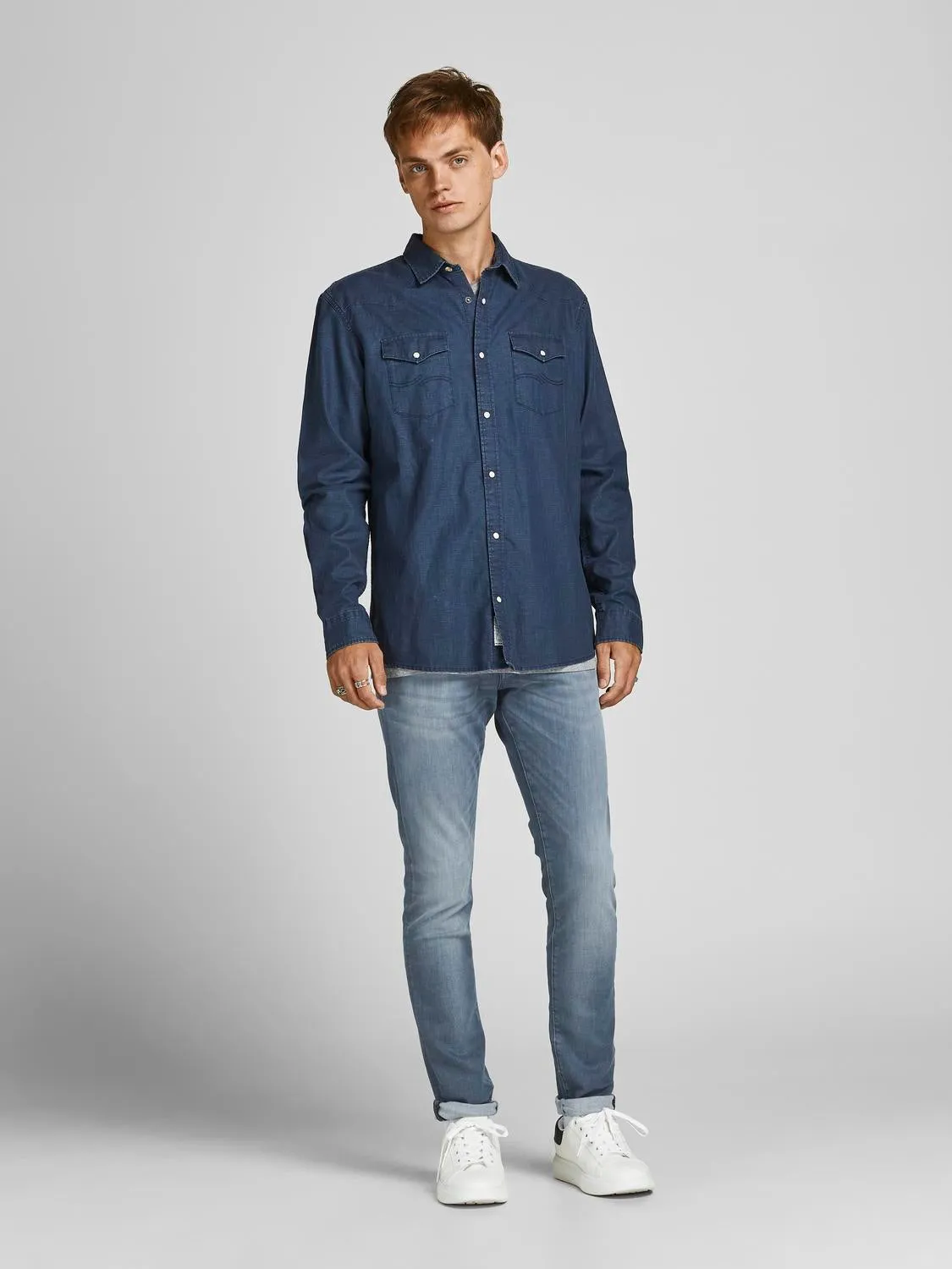 JJIGLENN JJICON JJ 857 50SPS Vaqueros de corte slim | Azul intermedio | Jack & Jones®