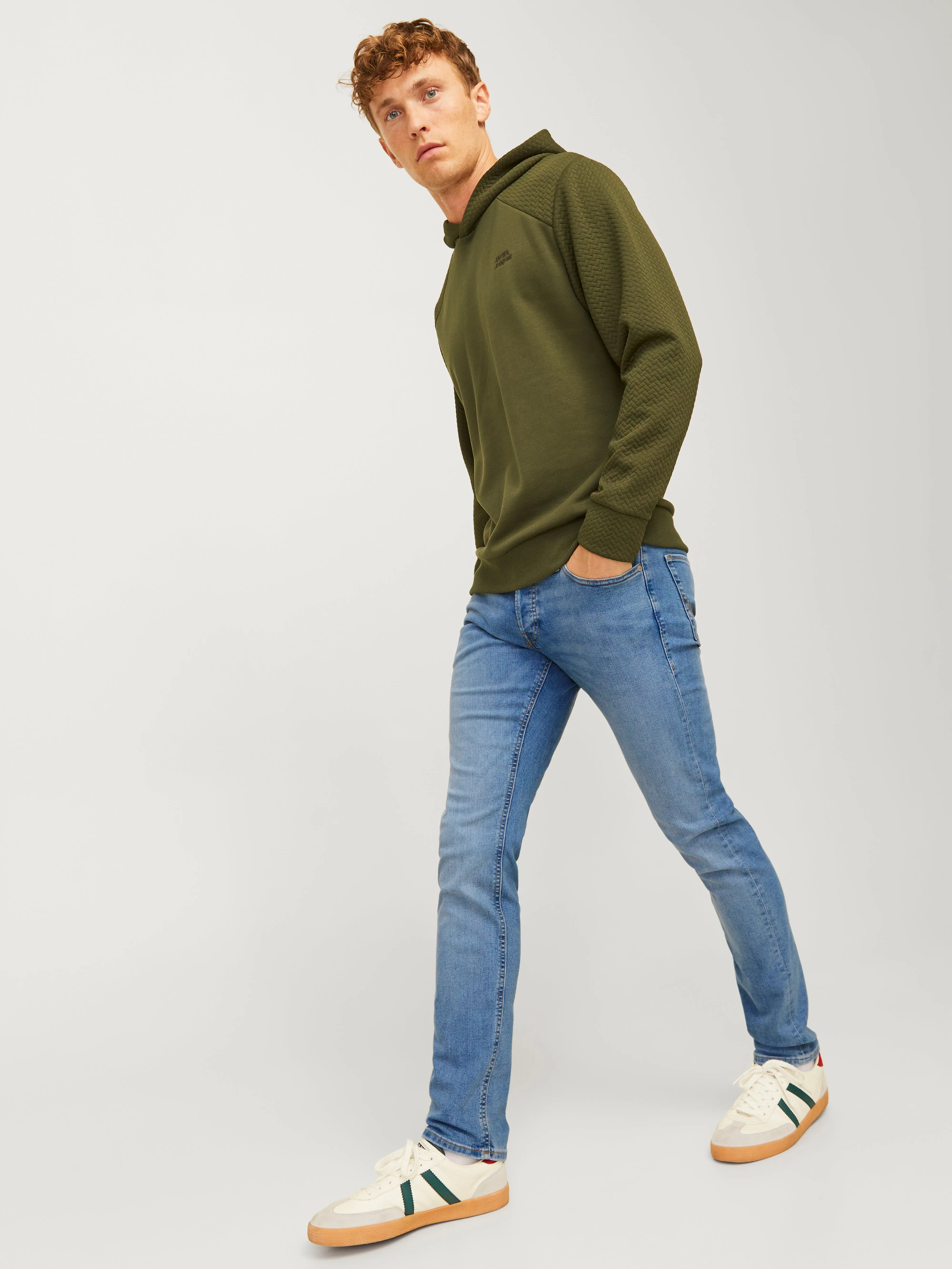 JJIGLENN JJORIGINAL SQ 296 Vaqueros de corte slim | Azul intermedio | Jack & Jones®