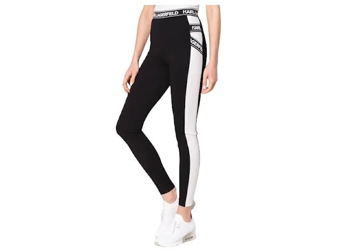 Karl Lagerfeld Pantalones, polainas Negro Blanco 