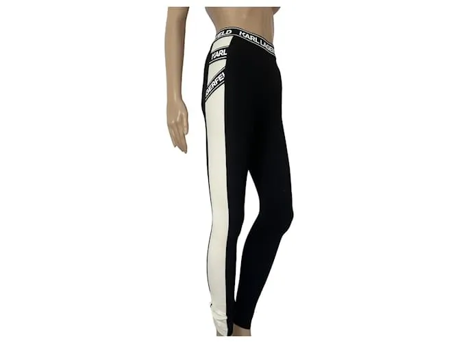 Karl Lagerfeld Pantalones, polainas Negro Blanco 