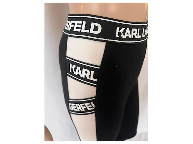 Karl Lagerfeld Pantalones, polainas Negro Blanco 