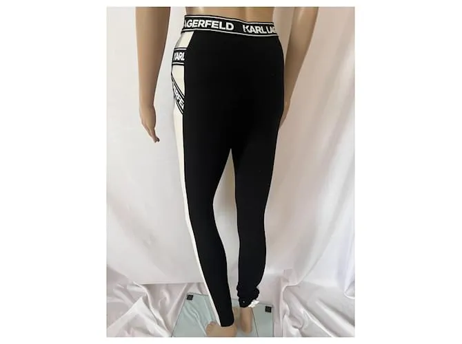 Karl Lagerfeld Pantalones, polainas Negro Blanco 