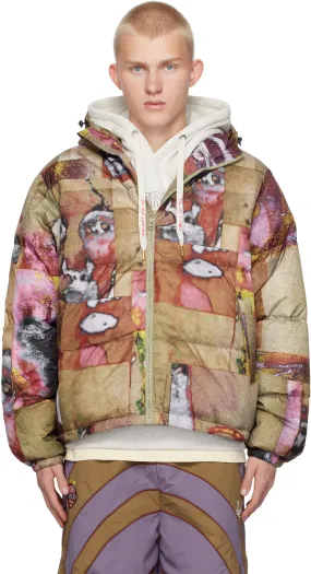 KidSuper Faces Collage Printed Down Jacket