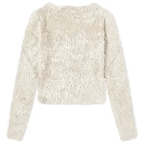 Marine Serre Puffy Knit Cropped Pullover