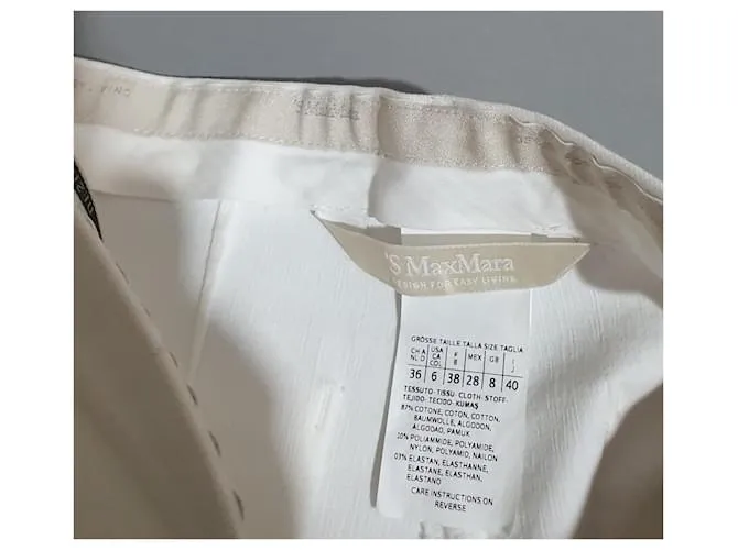 Max Mara Pantalones, polainas Blanco 