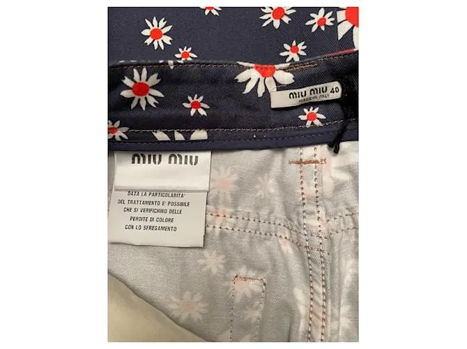 Miu Miu Pantalones, polainas Azul 