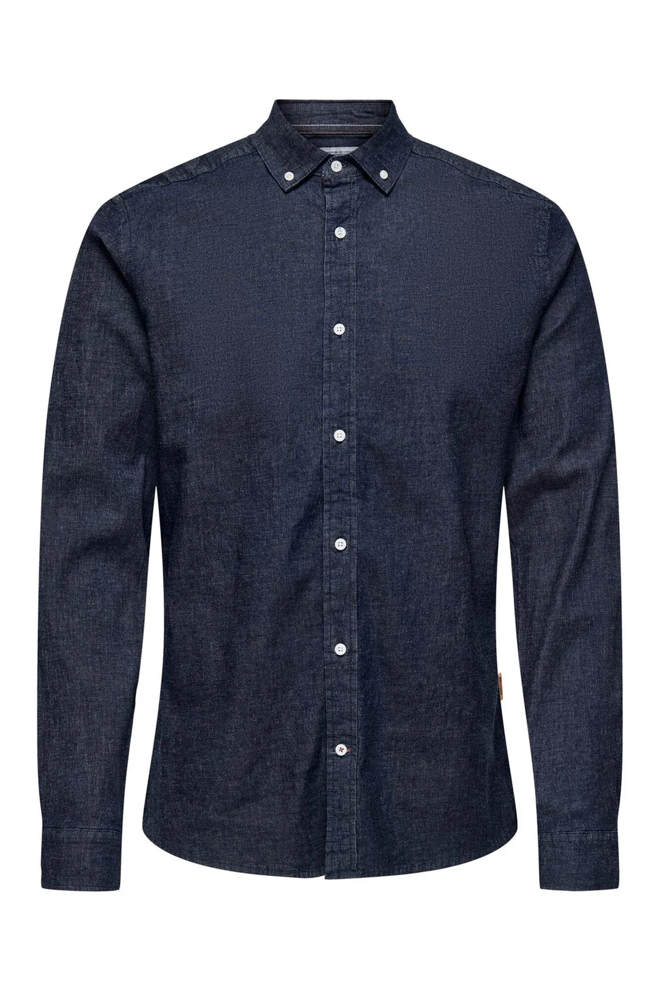 Only & Sons Camisa de chambray con cuello clásico