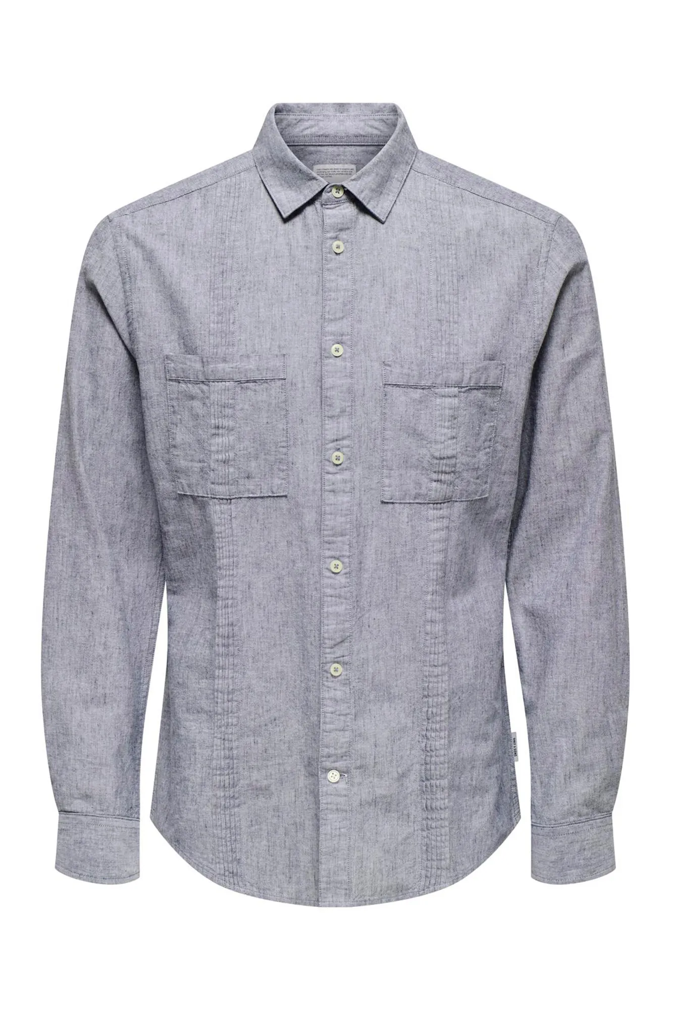 Only & Sons Camisa de manga larga estilo guayabera