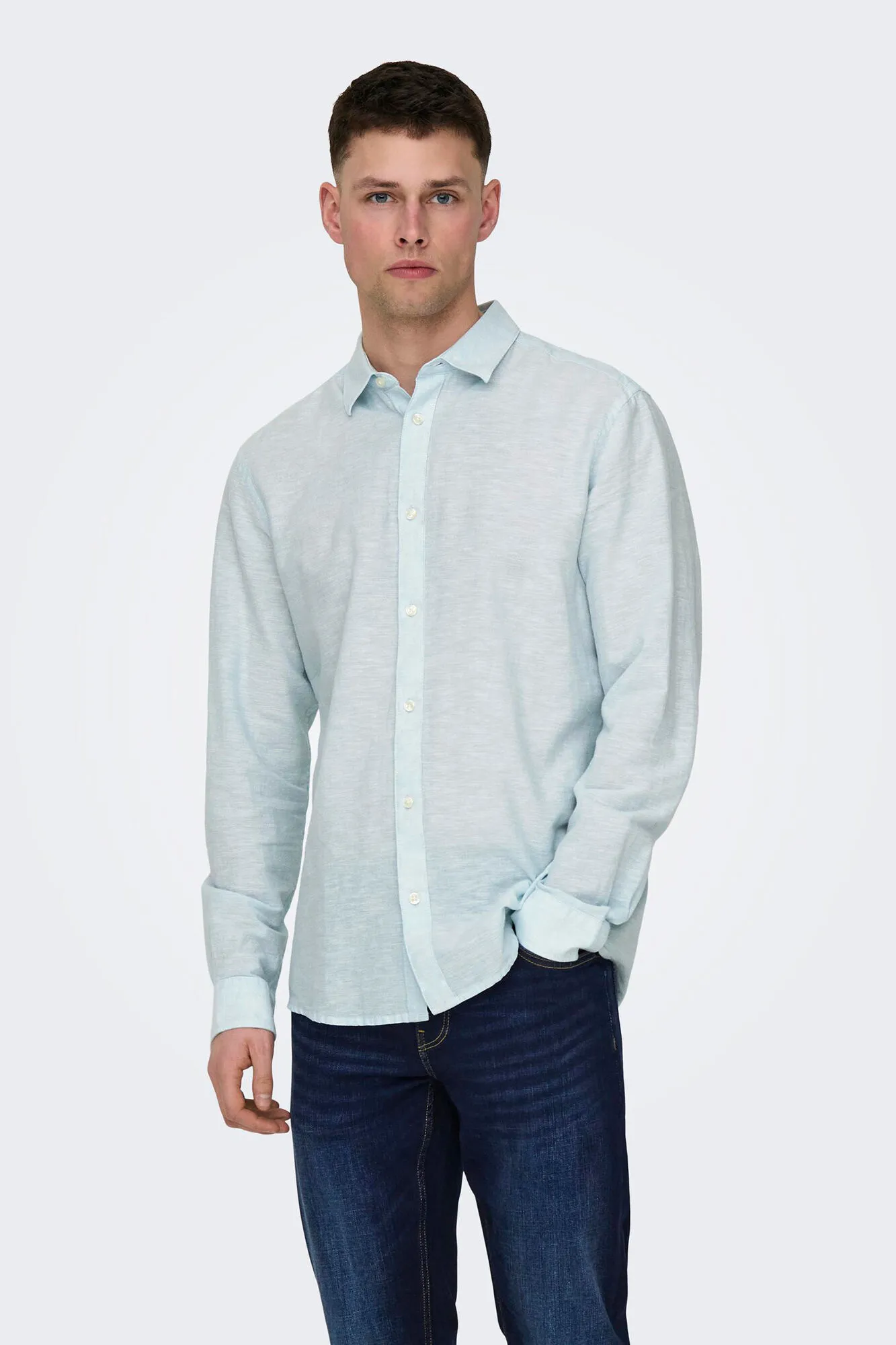 Only & Sons Camisa manga larga lino