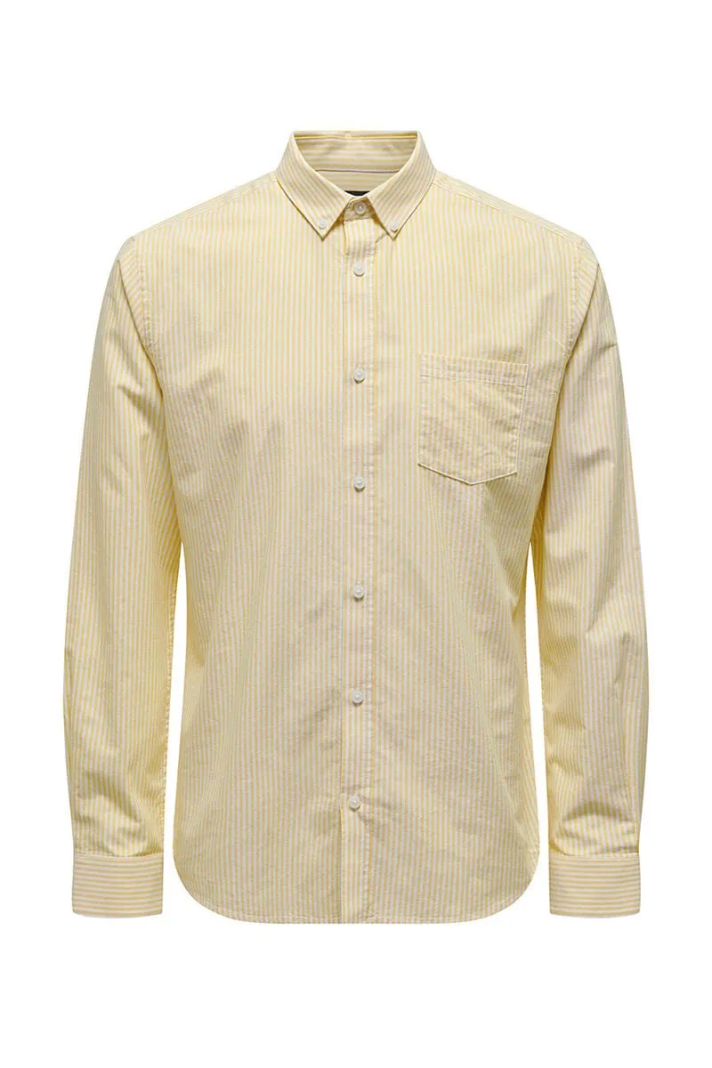 Only & Sons Camisa manga larga oxford rayas