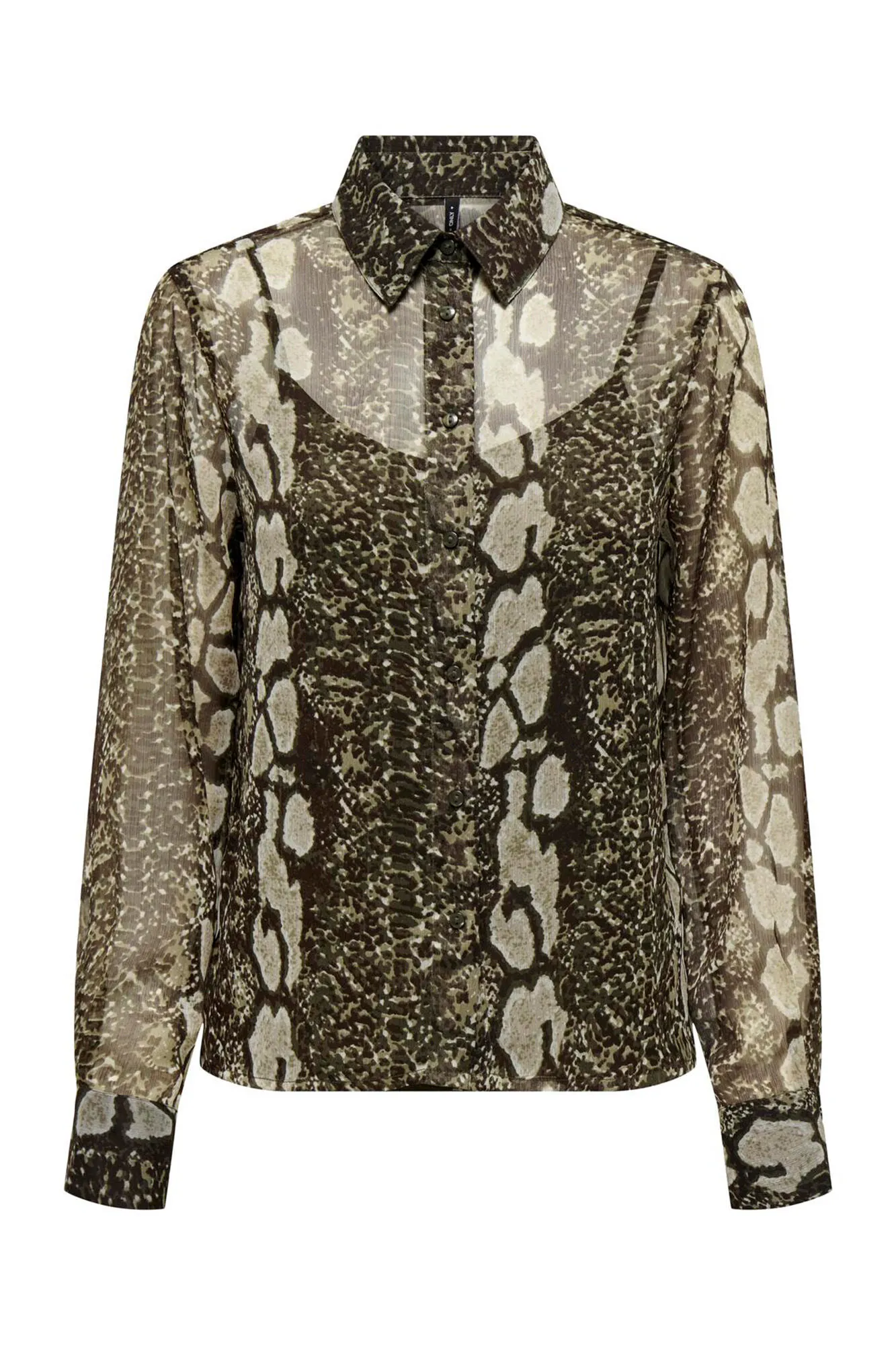 Only Camisa semitransparente con estampado animal print