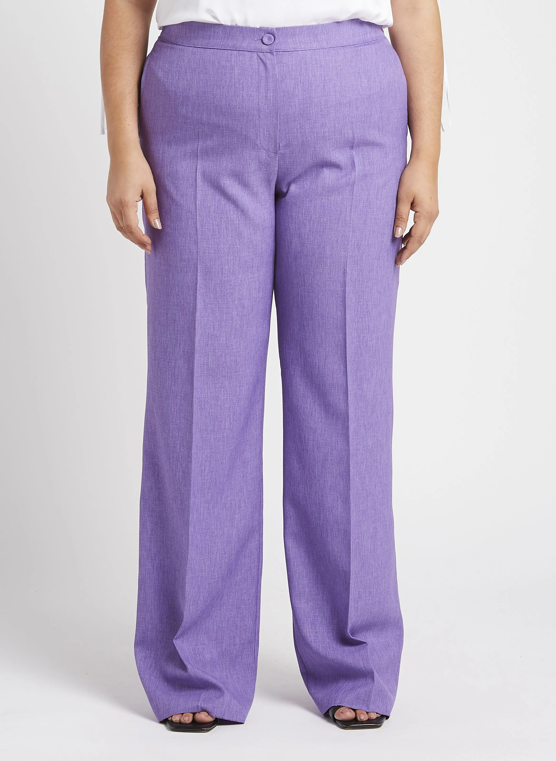 PALATO - Pantalón holgado de talle alto en violeta